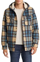 Schott NYC Plaid Wool Blend Snap-Up Hooded Shirt Jacket at Nordstrom,