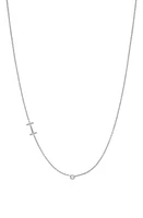 BYCHARI Asymmetric Initial & Diamond Pendant Necklace in 14K Gold-I at Nordstrom