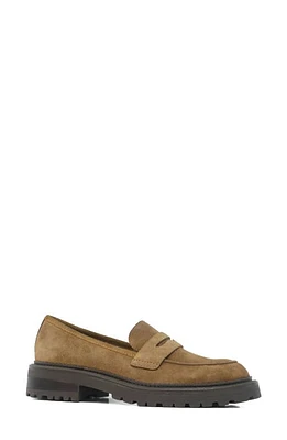 Kenneth Cole New York Fatima Lug Sole Penny Loafer Caramel Suede at Nordstrom,