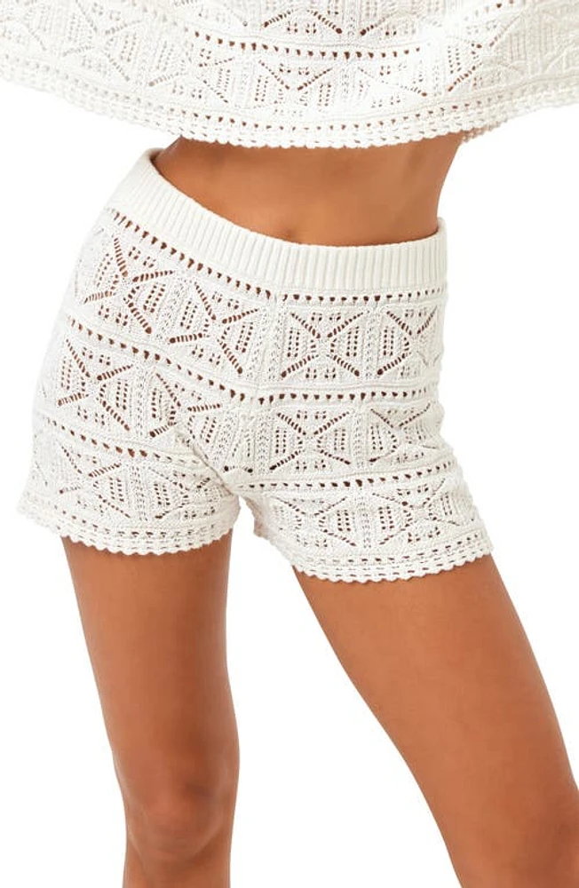 LSPACE Diamond Eye Crochet Cover-Up Shorts Cream at Nordstrom,