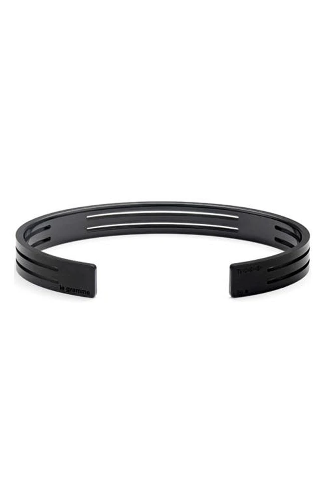 le gramme Men's 8G Punched Titanium Ribbon Cuff Bracelet Black at Nordstrom,