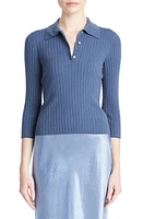 Vince Rib Wool Blend Polo Sweater at Nordstrom,