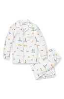 Petite Plume Kids' New York Two-Piece Pajamas White at Nordstrom,