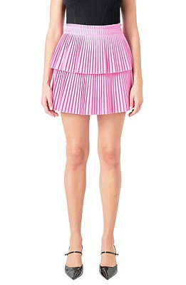 Endless Rose Shiny Pleated Faux Leather Miniskirt at Nordstrom,