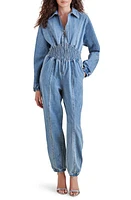 Steve Madden Coya Long Sleeve Denim Jumpsuit Light Blue at Nordstrom,