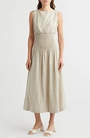 Faithfull the Brand La Canella Linen Midi Dress Natural at Nordstrom,