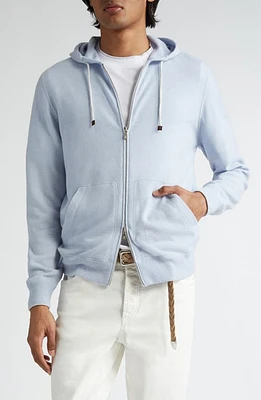 Brunello Cucinelli Two-Way Zip Cashmere Hoodie Cxb49 Atlantic/Nebbia at Nordstrom, Us