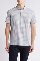 Stone Rose Tile Flower Performance Jersey Polo Navy at Nordstrom,