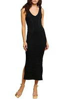 CIEBON Lilly Sleeveless Midi Sweater Dress Black at Nordstrom,