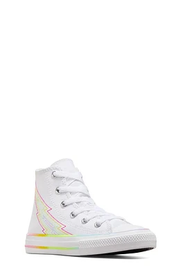 Converse Kids' Pride Chuck Taylor All Star High Top Sneaker White/White/Chaos Fuschia at Nordstrom, M