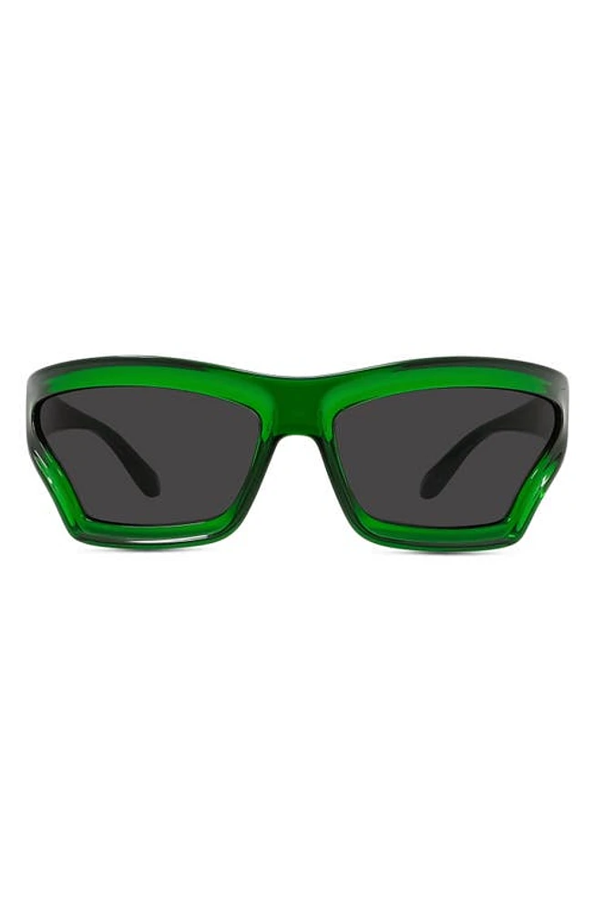 Loewe x Paula's Ibiza 70mm Oversize Mask Sunglasses in Dark Green/Other /Smoke at Nordstrom