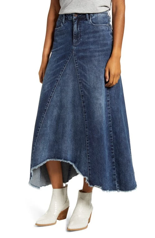 Wash Lab Denim Long Jean Skirt Deep Blue at Nordstrom,