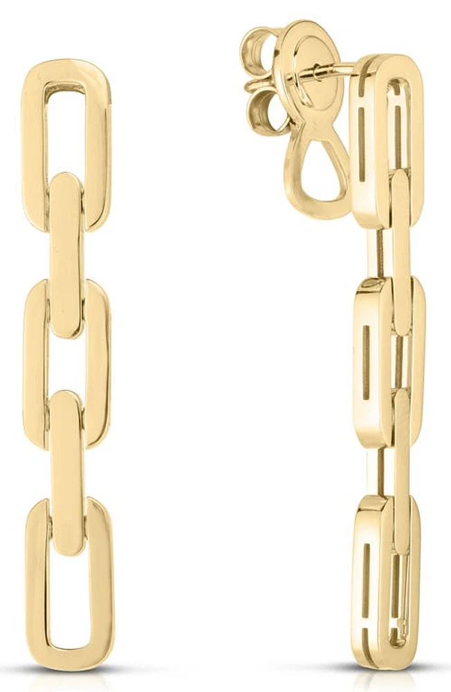 Roberto Coin Navarra Link Drop Earrings in Yellow Gold at Nordstrom