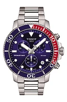 Tissot Seastar 1000 Chronograph Bracelet Watch, 45.5mm in Blue at Nordstrom