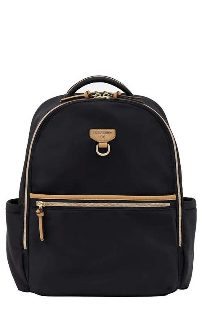 TWELVElittle On the Go 3.0 Water Resistant Diaper Backpack in Black/Tan at Nordstrom