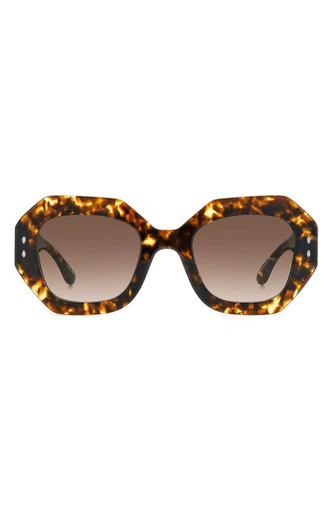 Isabel Marant 52mm Gradient Geometric Sunglasses in Havana/Brown Gradient at Nordstrom