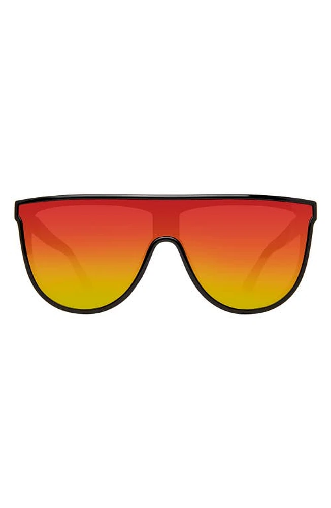 Kurt Geiger London Regent 99mm Oversize Shield Sunglasses in Black/Rainbow at Nordstrom