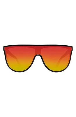 Kurt Geiger London Regent 99mm Oversize Shield Sunglasses in Black/Rainbow at Nordstrom