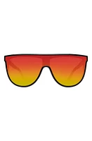 Kurt Geiger London Regent 99mm Oversize Shield Sunglasses in Black/Rainbow at Nordstrom