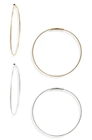 Nordstrom Seamless Hoop Earrings in Gold- Rhodium at Nordstrom