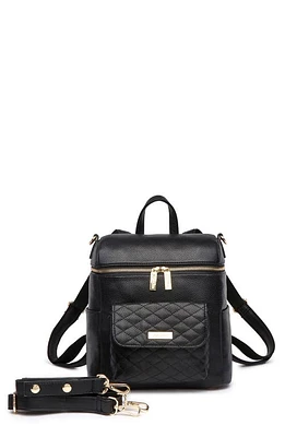 Luli Bebé Petit Monaco Faux Leather Diaper Bag in Ebony Black at Nordstrom