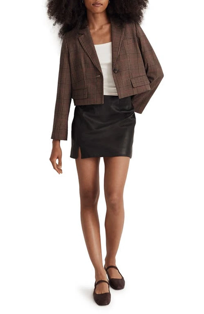 Madewell Stocco Glen Plaid Crop Blazer Williams Multi at Nordstrom,