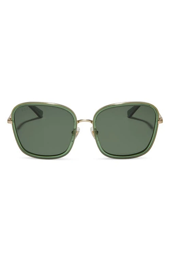 DIFF Genevive 57mm Polarized Square Sunglasses in Sage Crystal /G15 at Nordstrom