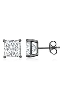 Crislu Square Cubic Zirconia Stud Earrings in Black Rhodium at Nordstrom