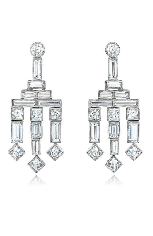 Mindi Mond Frenchie Diamond Chandelier Earrings in Platinum at Nordstrom