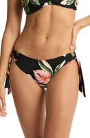 Sea Level Sundown Side Tie Bikini Bottoms in Black at Nordstrom, Size 12 Us