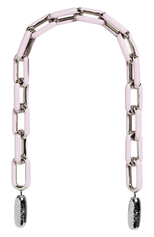 ossa Mini Enamel Cable Chain Wrist Strap in Pink at Nordstrom