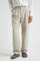 De Bonne Facture Two Pleat Linen Trousers Undyed Flax at Nordstrom, Us