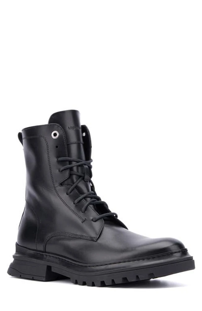 Aquatalia Edmundo Water Repellent Combat Boot Black at Nordstrom,