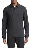 Vince Double Face Long Sleeve Polo Grey at Nordstrom,