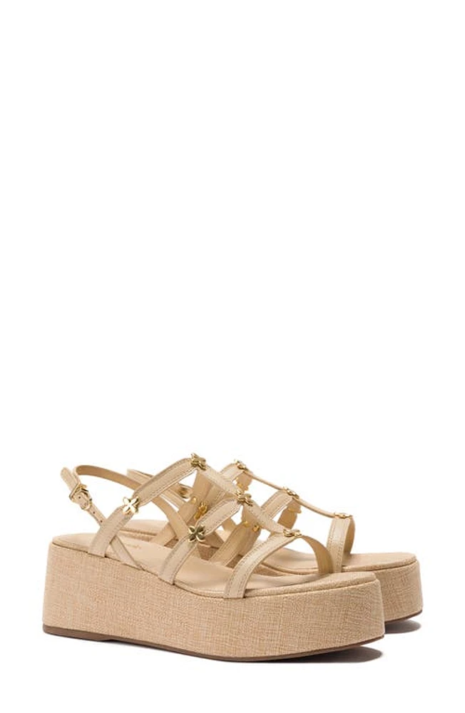 Larroudé Harmony Platform Sandal Beige at Nordstrom,