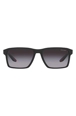 Prada Linea Rossa 58mm Gradient Rectangular Sunglasses in Black at Nordstrom