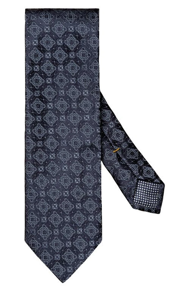 Eton Geometric Medallion Silk Tie in Navy at Nordstrom