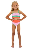 Beach Riot Kids' Little Eva & Emme Two-Piece Swimsuit Coral Colorblock at Nordstrom,