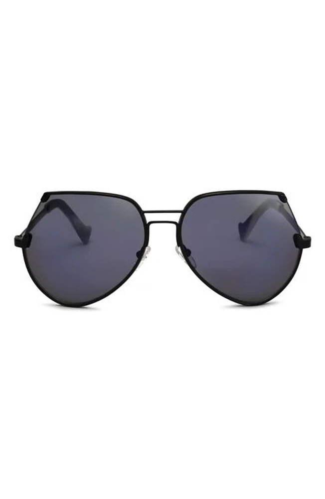 Grey Ant Embassy 60mm Aviator Sunglasses in Black/Blue at Nordstrom