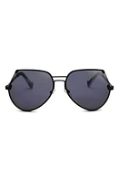 Grey Ant Embassy 60mm Aviator Sunglasses in Black/Blue at Nordstrom