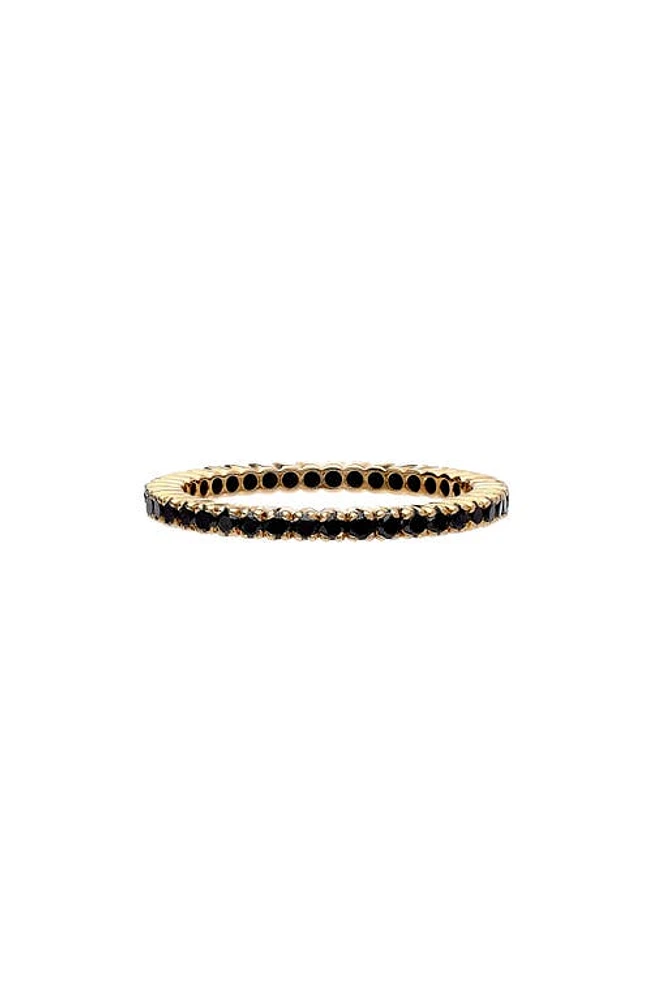 Sethi Couture Prong Set Diamond Eternity Band in Yellow Gold/Black Diamond at Nordstrom, Size 6.5