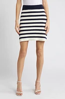 Favorite Daughter Stripe Cotton Blend Knit Miniskirt Navy/White at Nordstrom,