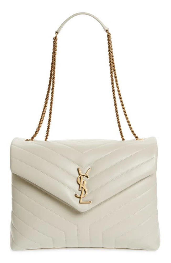 Saint Laurent Medium Loulou Matelassé Leather Shoulder Bag in Crema Soft at Nordstrom