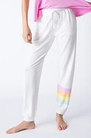 PJ Salvage Shine Bright Brushed Terry Pajama Pants Ivory at Nordstrom,