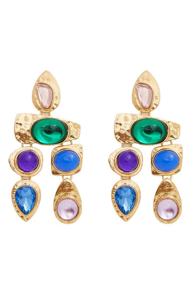 Petit Moments Resin Stone Drop Earrings in Gold/Blue Jewel at Nordstrom