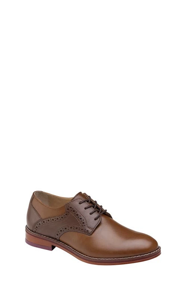 Johnston & Murphy Kids' Conard Saddle Shoe Tan/Dark Brown Full Grain at Nordstrom, M