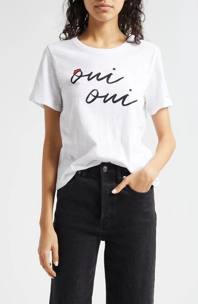 Cinq à Sept Oui Shrunken Cotton T-Shirt White/Black at Nordstrom,