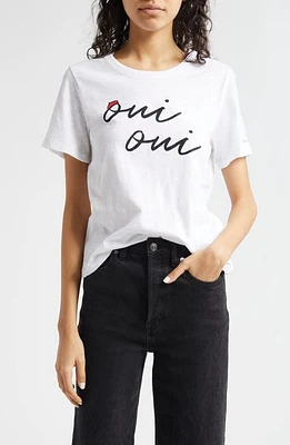 Cinq à Sept Oui Shrunken Cotton T-Shirt White/Black at Nordstrom,