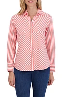 Foxcroft Mary Stripe Stretch Button-Up Shirt at Nordstrom