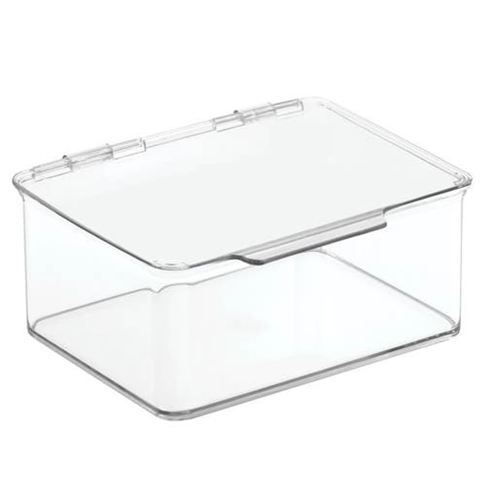 mDesign Plastic Cosmetic Vanity Storage Organizer Box with Hinged Lid in Clear at Nordstrom